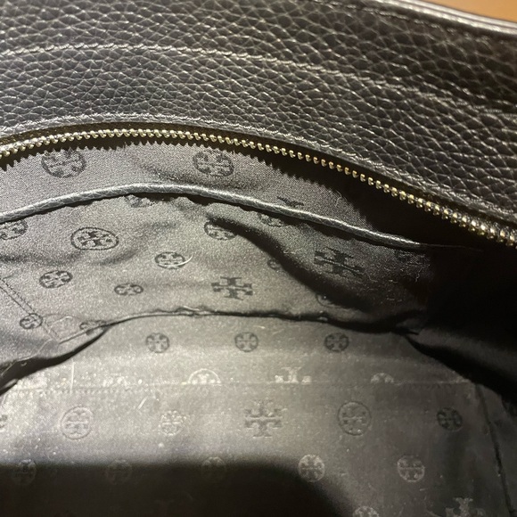 Tory Burch Black Pebbled Leather Thea Small Convertible Tote Bag - Picture 6 of 8